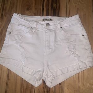 White Jean Shorts